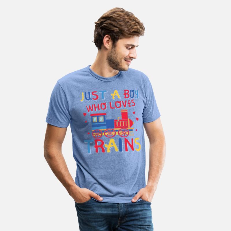 Boy Loves Trains Fun Kids Tee