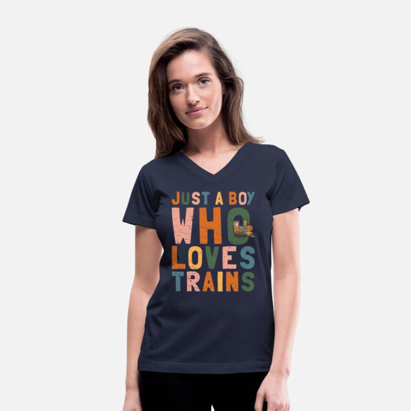 Boy Loves Trains Fun Kids Tee