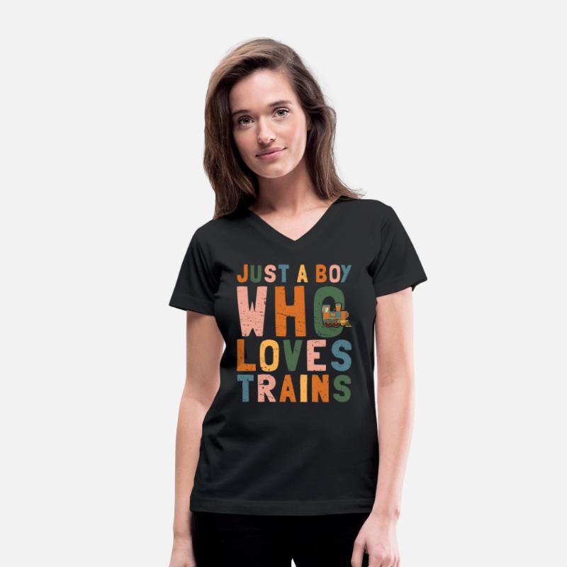 Boy Loves Trains Fun Kids Tee
