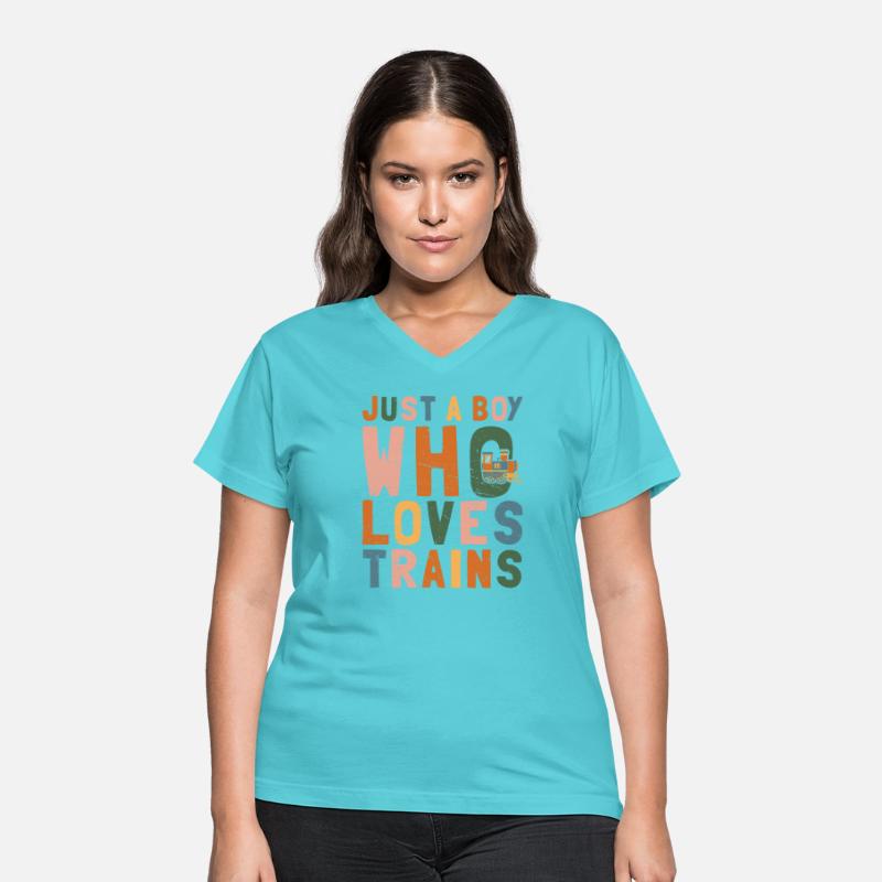 Boy Loves Trains Fun Kids Tee