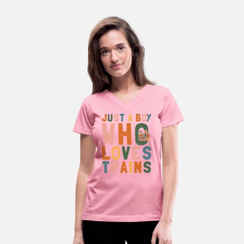 Boy Loves Trains Fun Kids Tee
