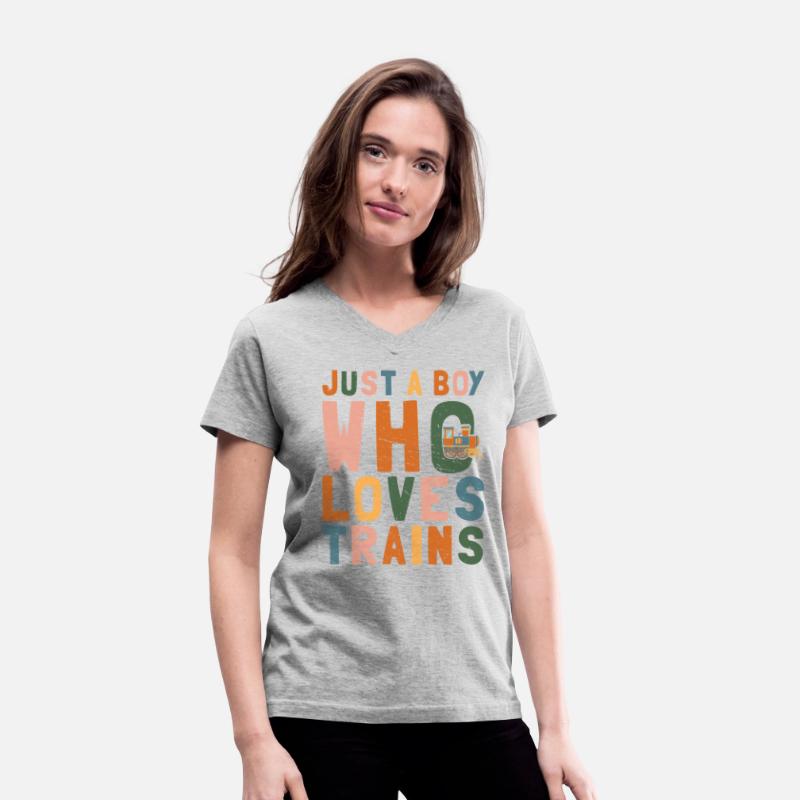 Boy Loves Trains Fun Kids Tee