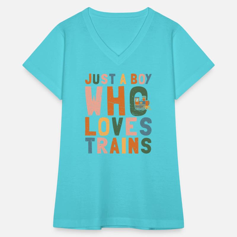 Boy Loves Trains Fun Kids Tee