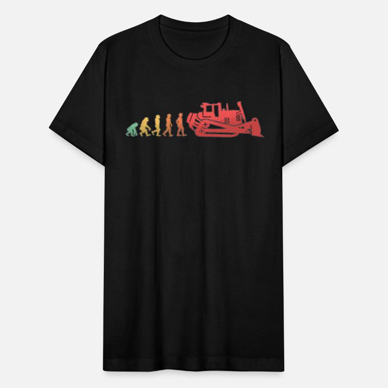 Bulldozer Evolution Construction Worker Retro Site