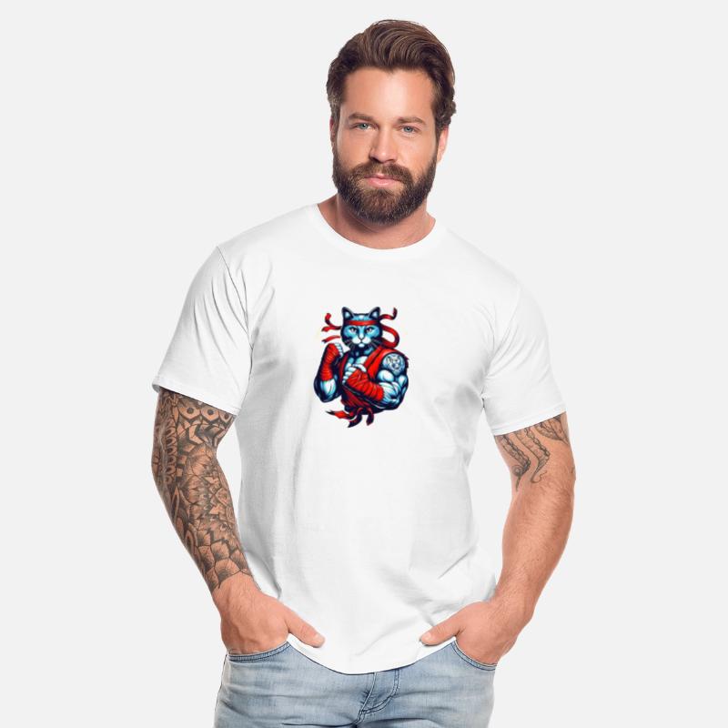 Cat Wearing a Red Bandage and Kimono