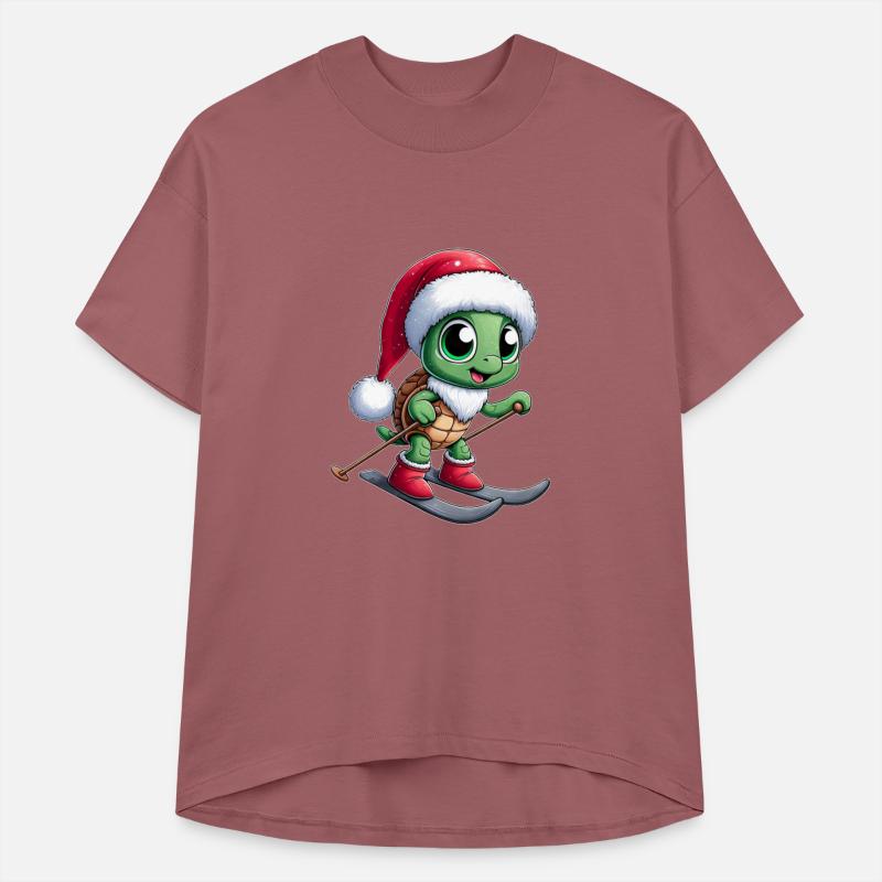 Christmas Turtle Santa Skier Winter Sports