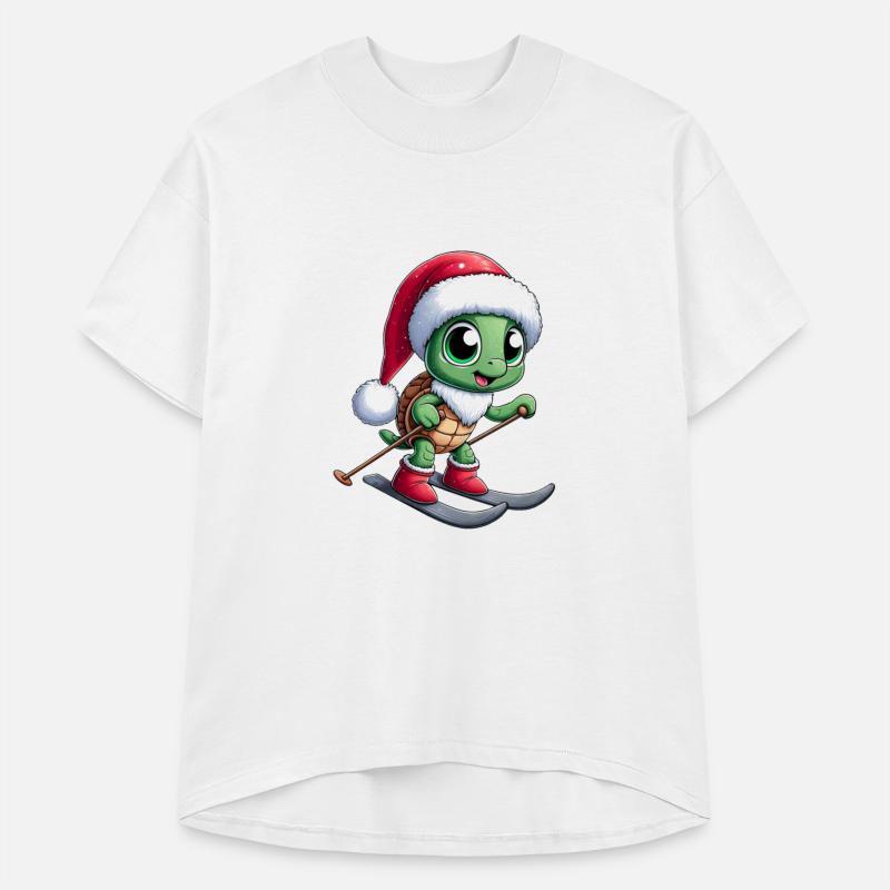 Christmas Turtle Santa Skier Winter Sports