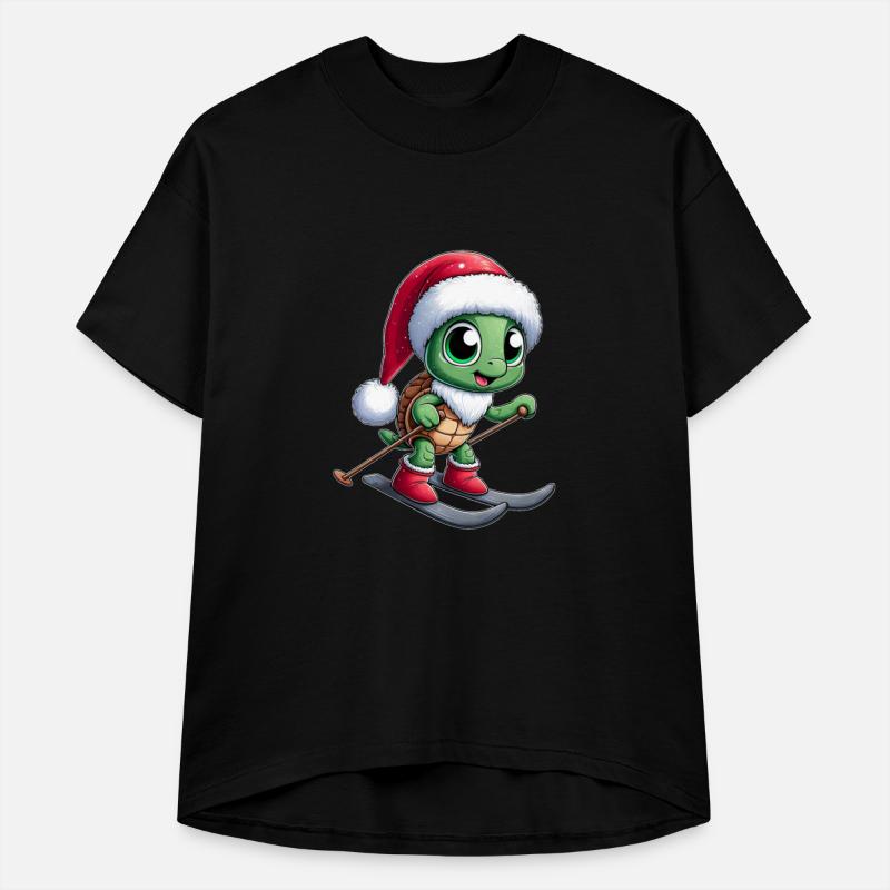 Christmas Turtle Santa Skier Winter Sports