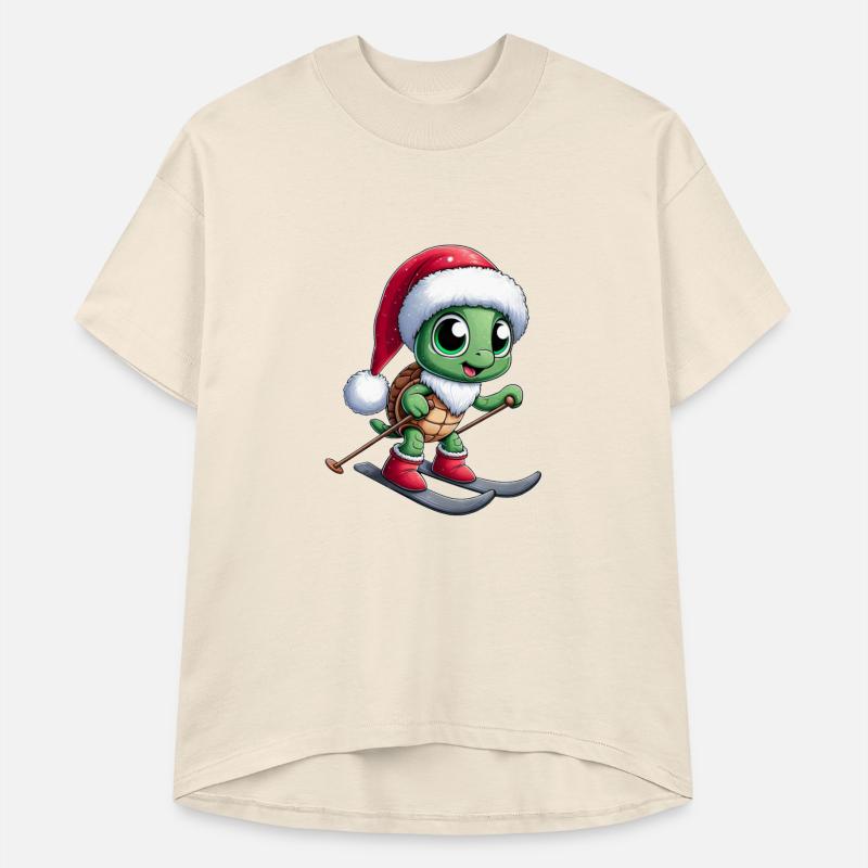 Christmas Turtle Santa Skier Winter Sports