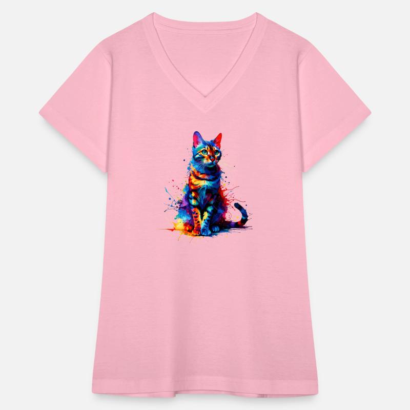 Colorful Splash Art Bengal Cat