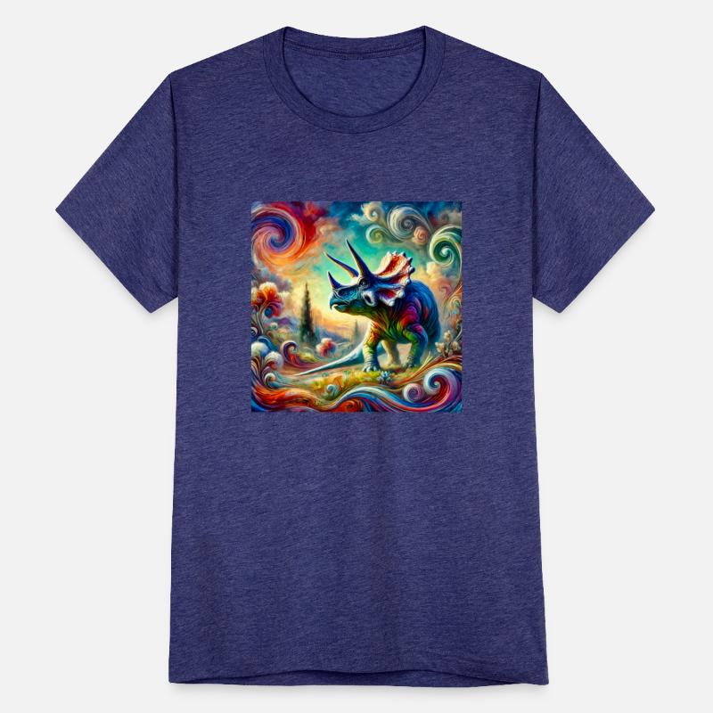 colorful triceratops in impressionist style