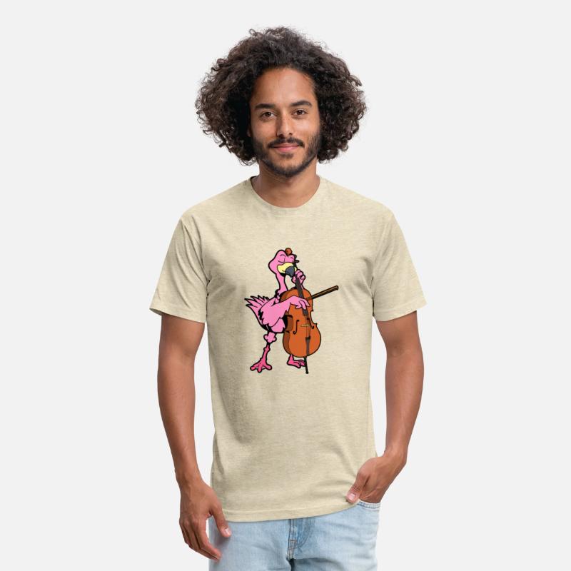 Comic Flamingo Spielt Cello