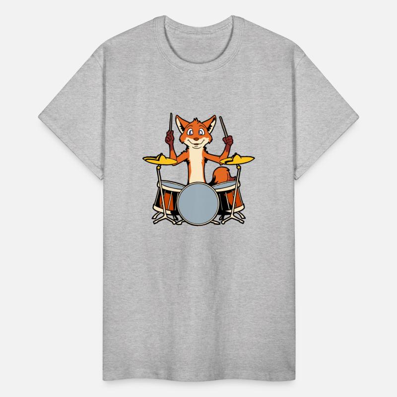 Comic Fox Playing Drums