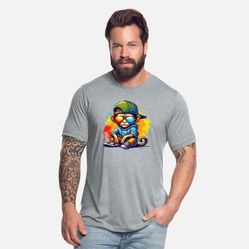 Cool Hip Hop Monkey with Sunglasses Graffiti Style