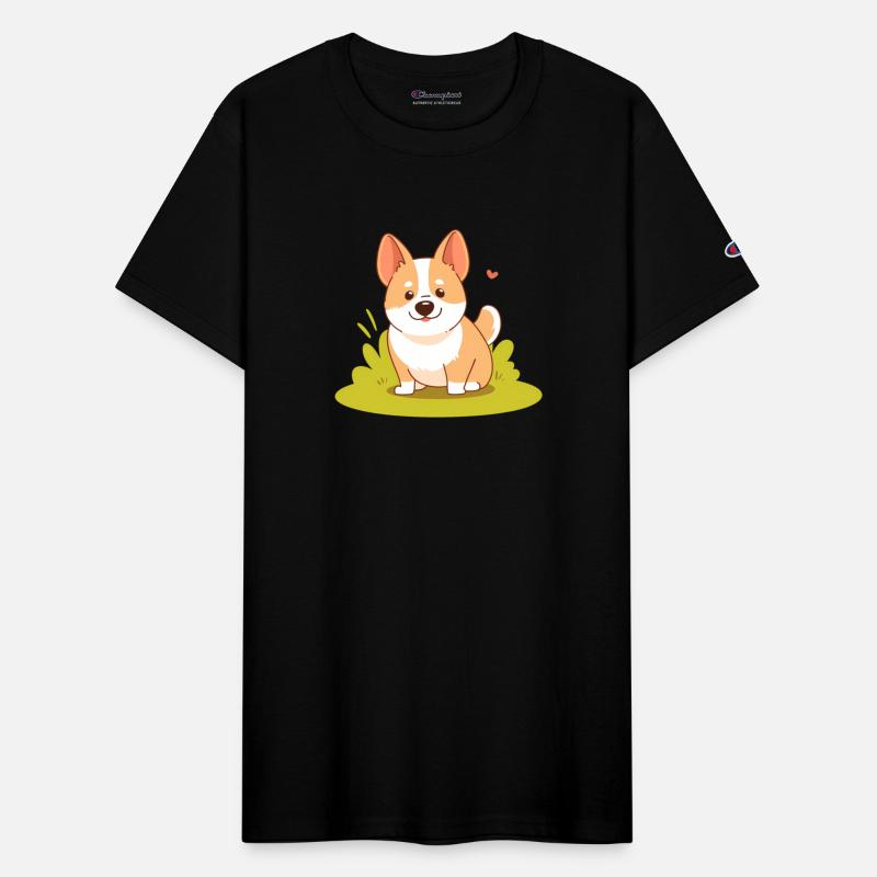 Corgi Dog Sitting on Grass