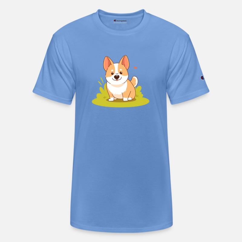 Corgi Dog Sitting on Grass
