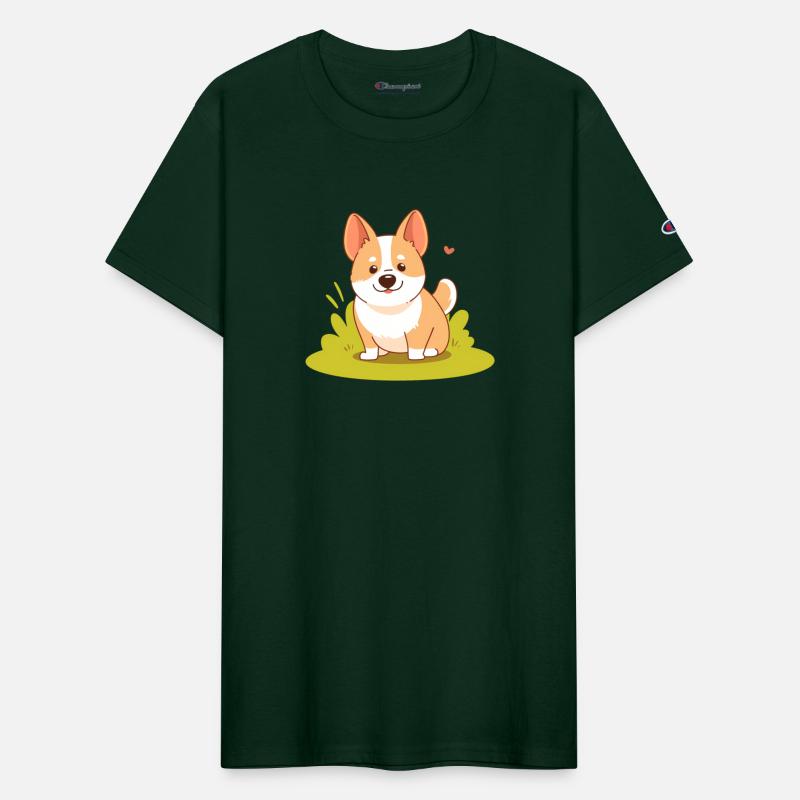 Corgi Dog Sitting on Grass