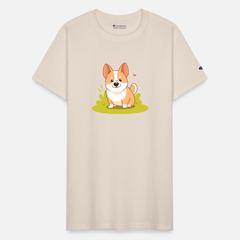 Corgi Dog Sitting on Grass