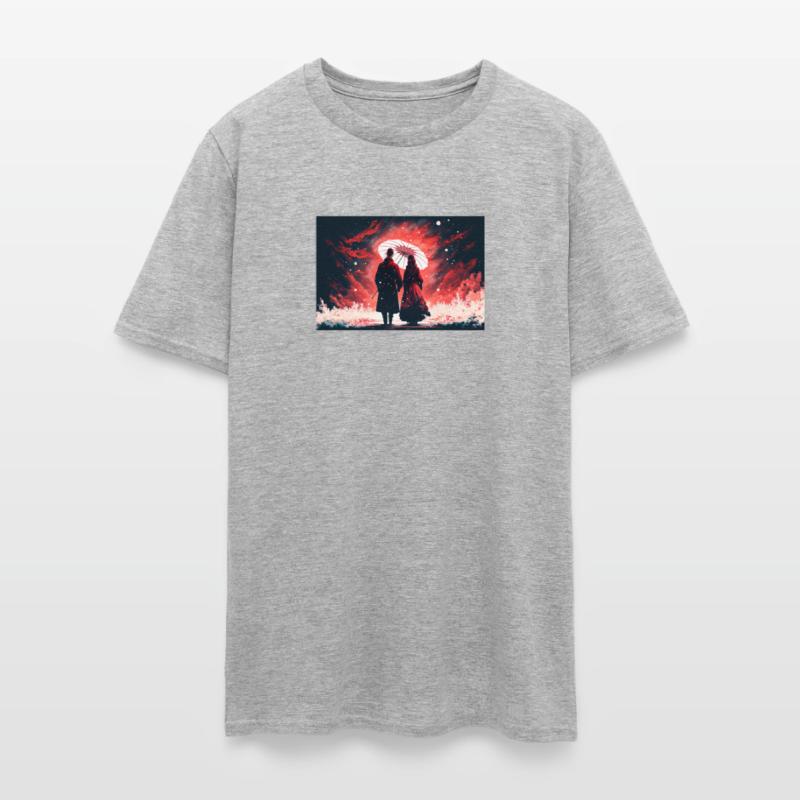 Couple in red under an umbrella652