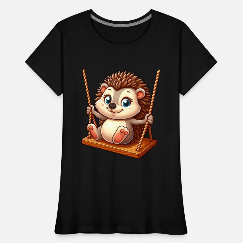 Cute hedgehog swinging playground funny fun