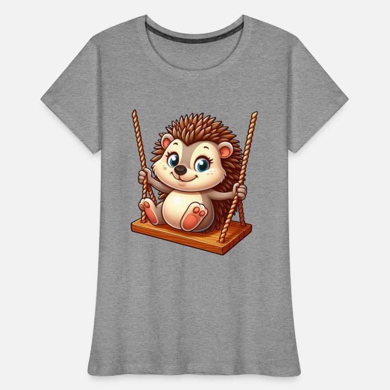 Cute hedgehog swinging playground funny fun