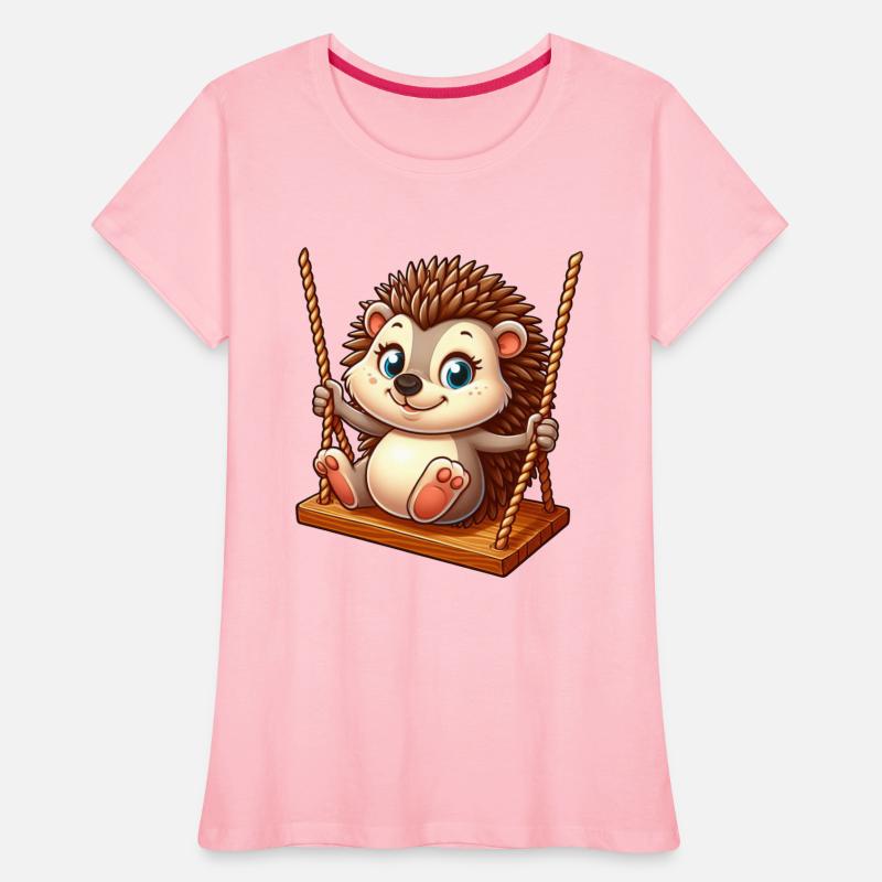 Cute hedgehog swinging playground funny fun