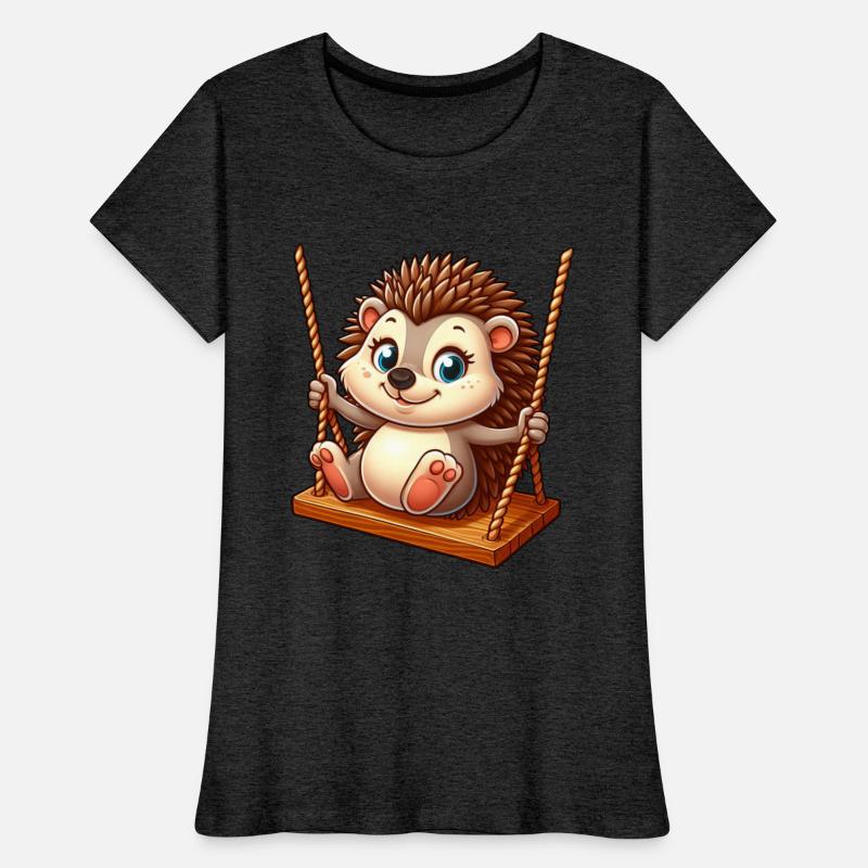 Cute hedgehog swinging playground funny fun