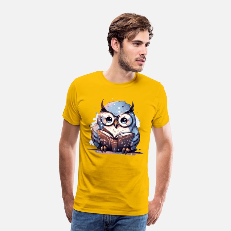 Cute Owl Book Reading Fan Books