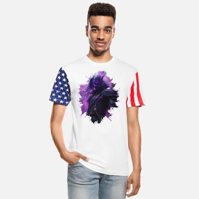 Dark Elf with Violet Magic and Power of Armor