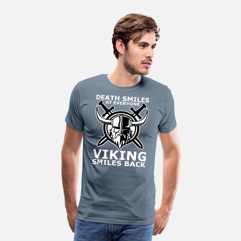 death smiles at everyone Viking smiles back
