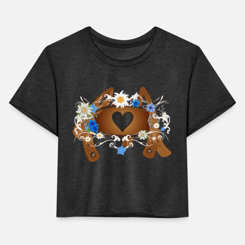 Decorated cross bar on lederhosen suspenders