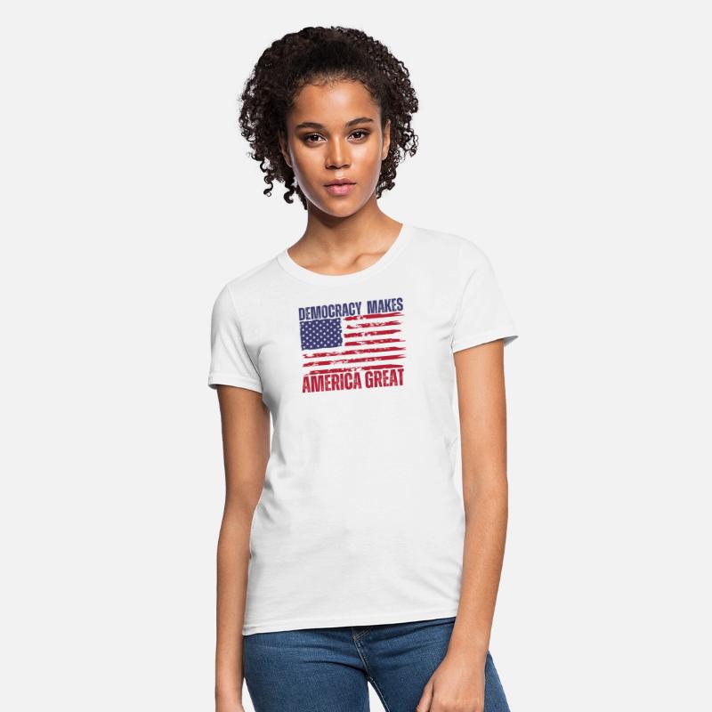 Democracy Makes America Great American Flag