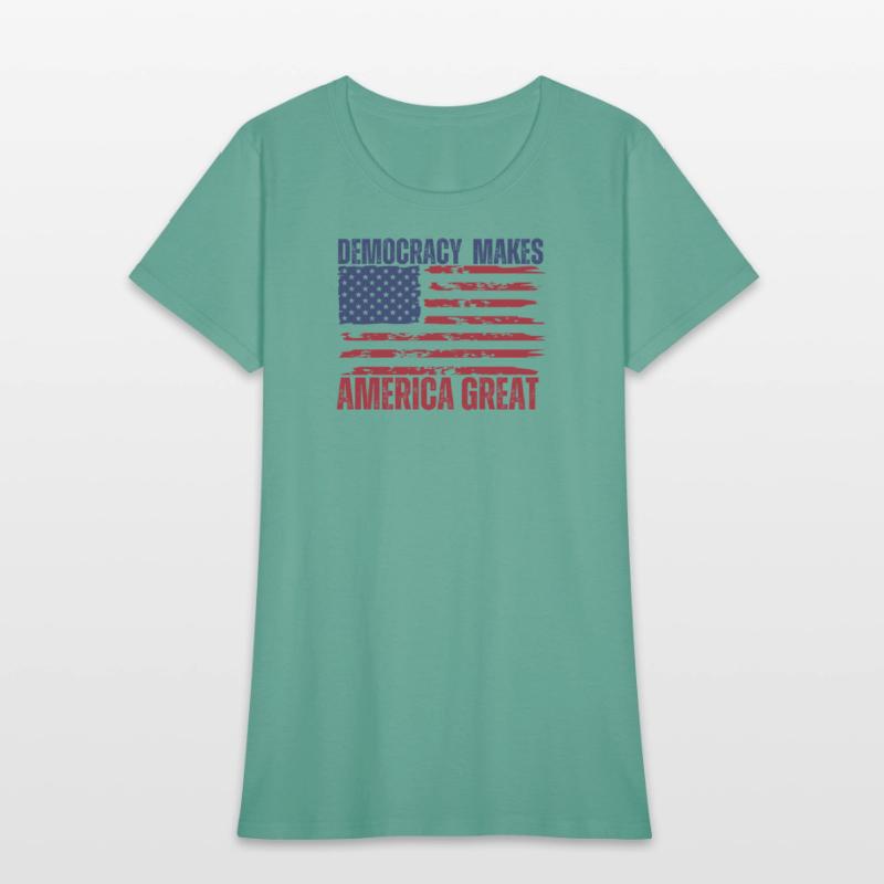 Democracy Makes America Great American Flag