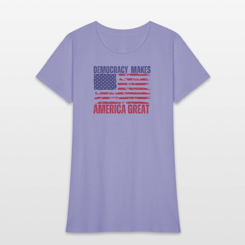 Democracy Makes America Great American Flag
