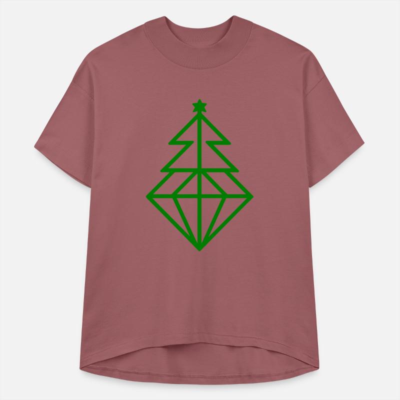 Diamond Christmas Tree Vector One Color