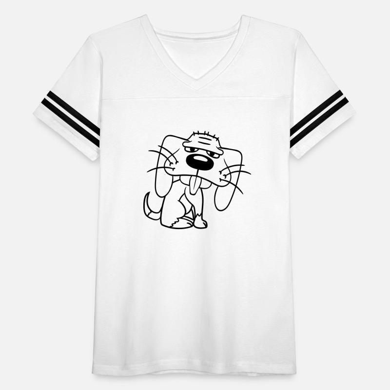 Dog Sits Funny Cute Stick Out Tongue Comic Cartoon