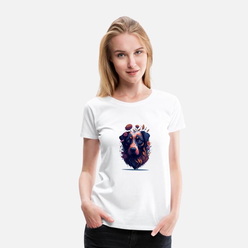 Dog With Flowers Man's Best Friend