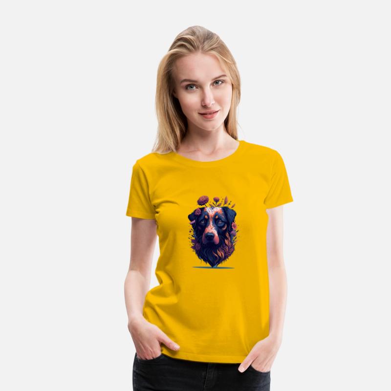 Dog With Flowers Man's Best Friend