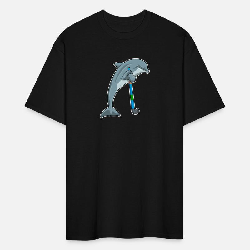 Dolphin At Hockey With Hockey Stick