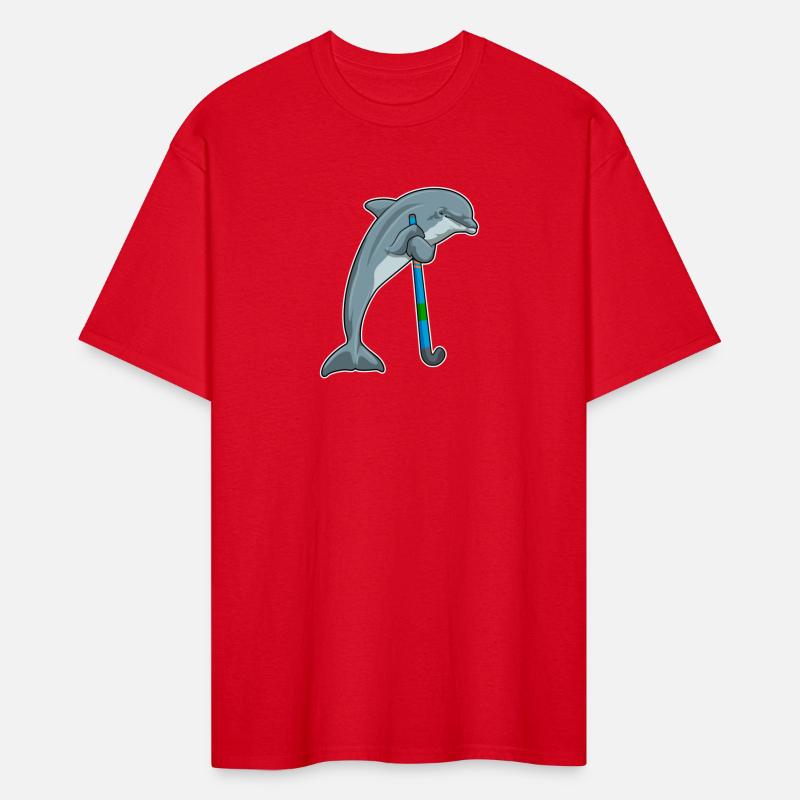 Dolphin At Hockey With Hockey Stick