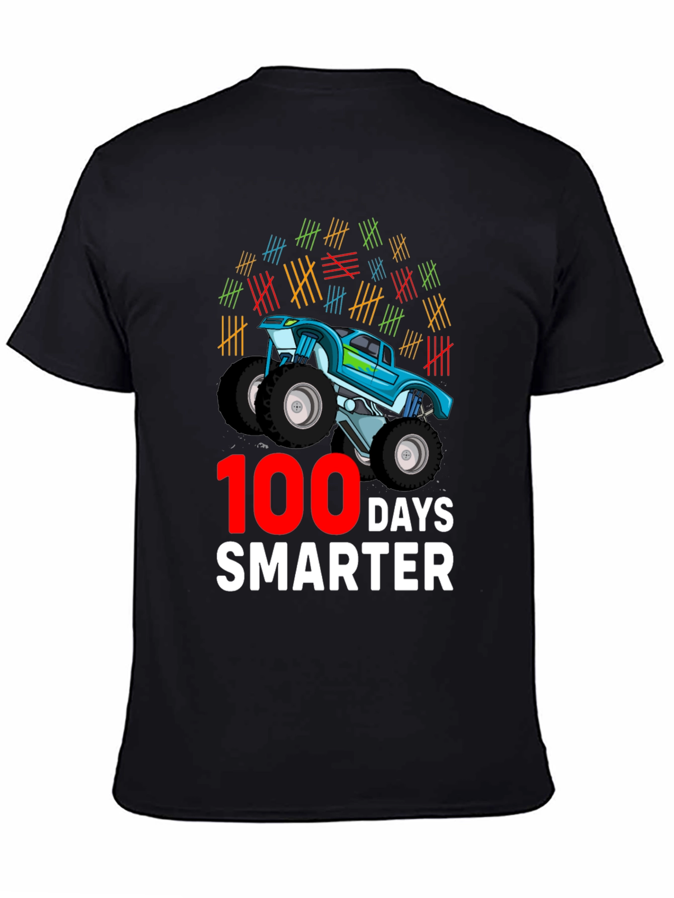 100 Days Smarter Monster Truck Graphic T-Shirt